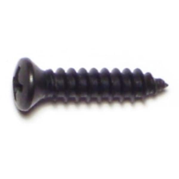 Midwest Fastener Sheet Metal Screw, #8 x 3/4 in, Black Steel Oval Head Phillips Drive, 25 PK 72205 - main